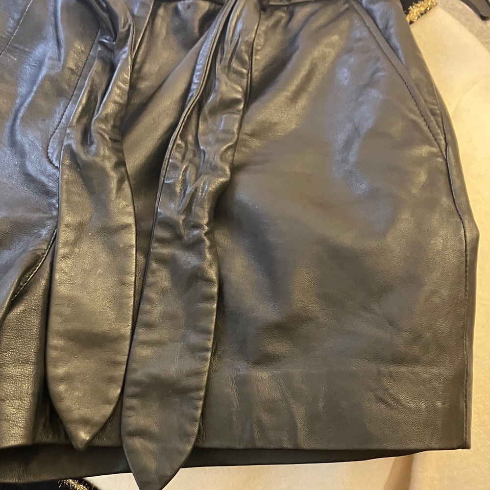 Walter Baker Black Leather Shorts - Picture 7 of 8